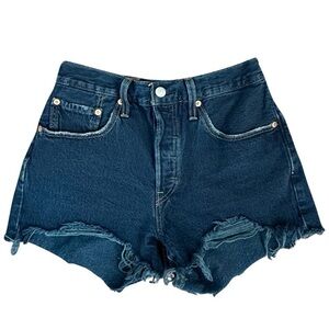 LEVI’S 501 Original High-Rise Cut-Off Jean Shorts Blue Women’s Size 24.